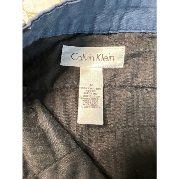 Calvin Klein blue/black plaid shorts 100% cotton size 34 - Picture 2 of 4
